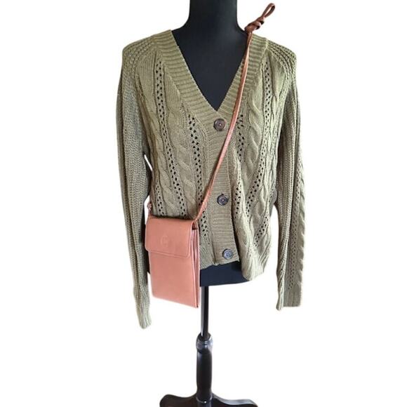 Vintage Top Grain Leather Crossbody Wallet Purse – Blush Tan – 7x5 - Picture 3 of 7